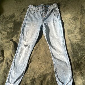 Light Blue Distressed Women's Jeans